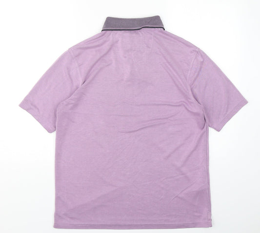 Blue Harbour Mens Purple Modal Polo Size M Collared Pullover