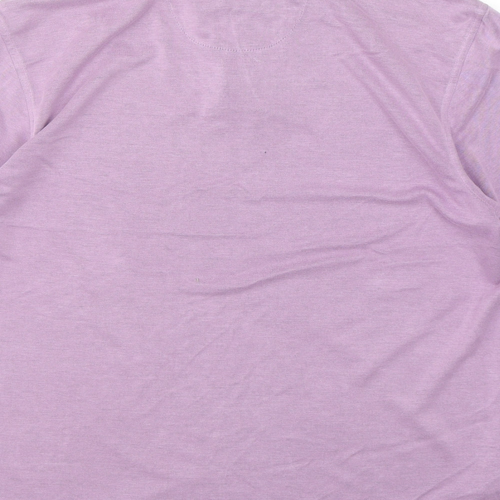Blue Harbour Mens Purple Modal Polo Size M Collared Pullover