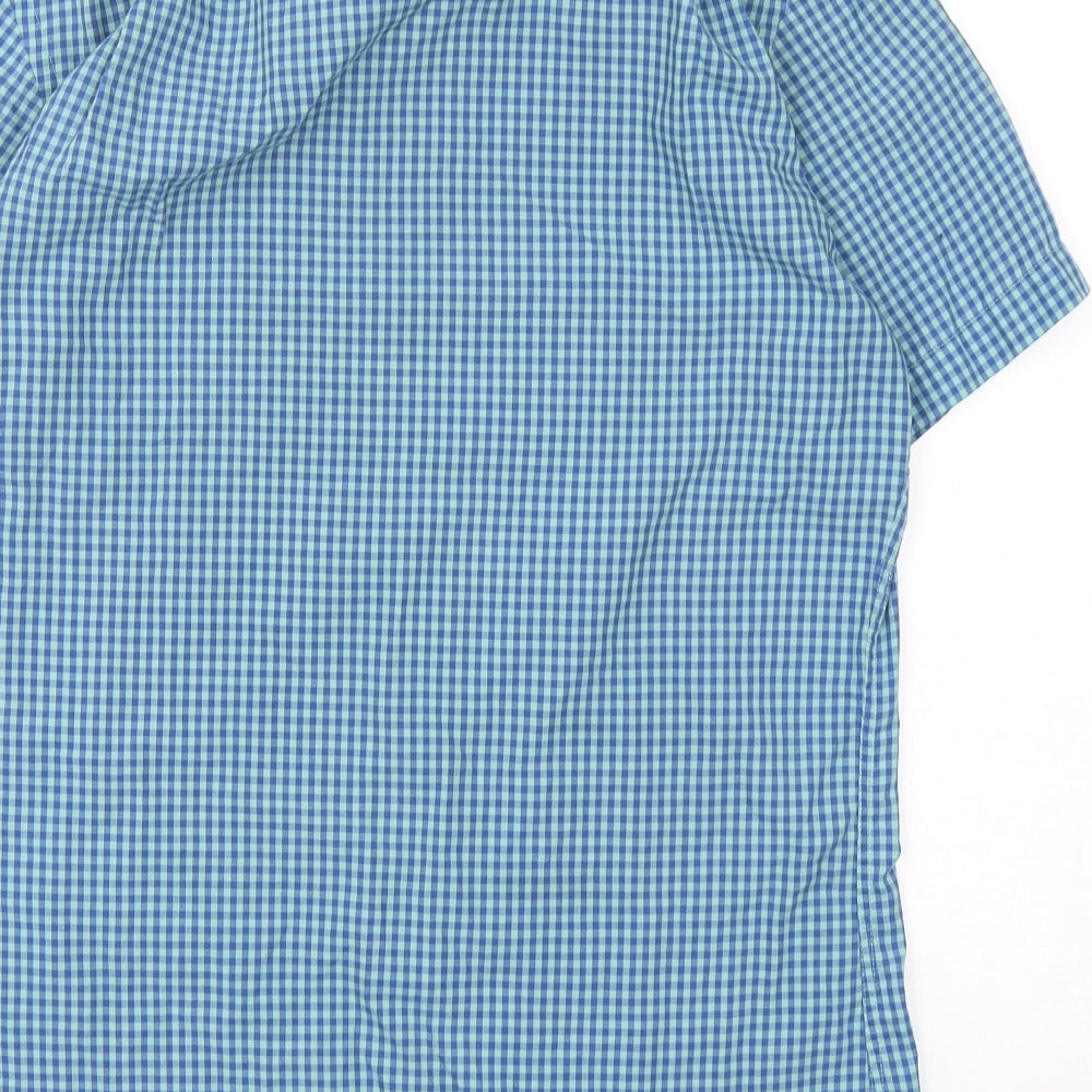 Mens UK Size 15 Cedar Wood State Multicoloured Button-Up Short Sleeve Casual Sh