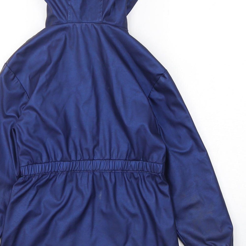 Brand and care label for TU women’s blue parka coat zip