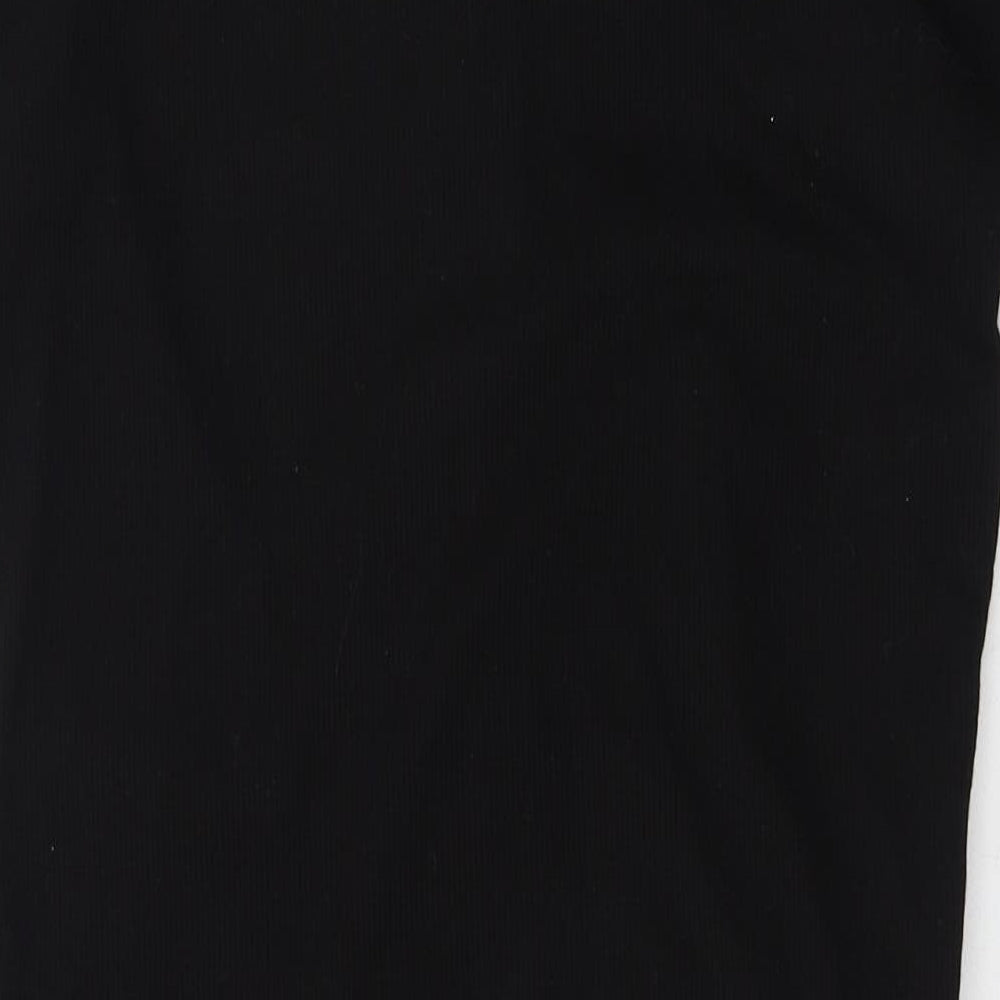 SheIn Womens Black Polyester Shirt Dress Size 8 Collared - Ribbed