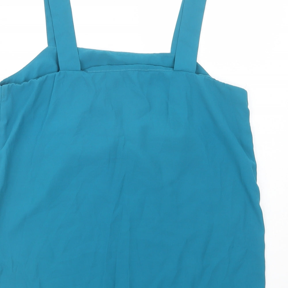 F&F Womens Green Polyester Basic Tank Size 12 Square Neck