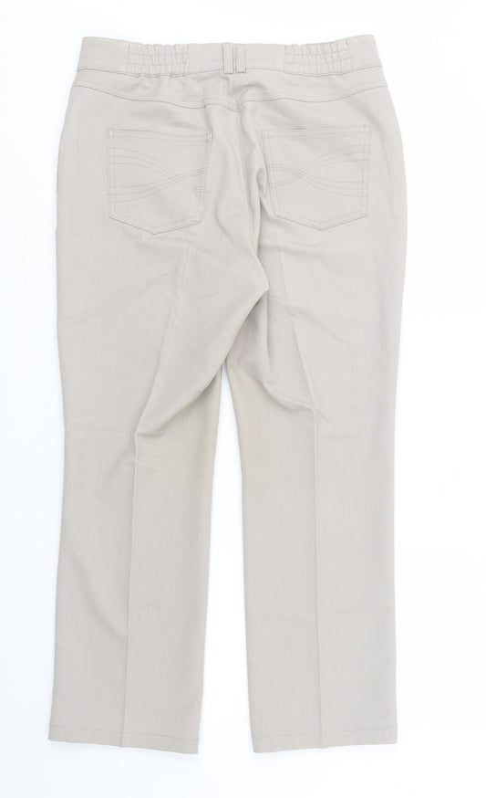 Womens UK Size 10 Marks and Spencer Regular Fit Dress Pants Beige Trousers