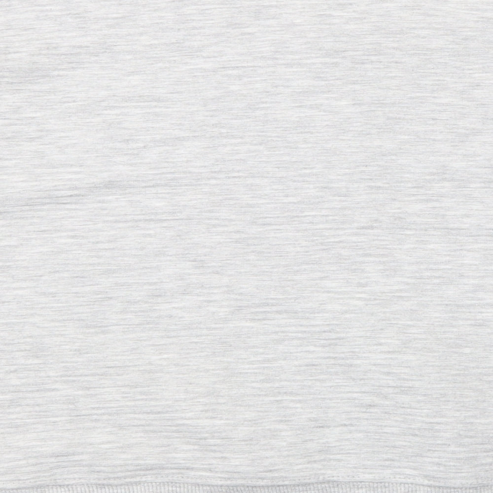 New Look Womens Grey Striped Polyacrylate Fibre Pullover Sweatshirt Size 14 Pullover