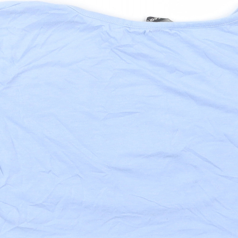 George Girls Blue Cotton Pullover Polo Size 5-6 Years Crew Neck Pullover - Unique