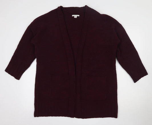 Additional front view of American Eagle women’s purple v-neck polyester cardigan jumper, size XS