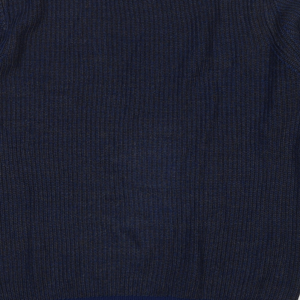 Marks and Spencer Mens Blue Round Neck Acrylic Pullover Jumper Size S