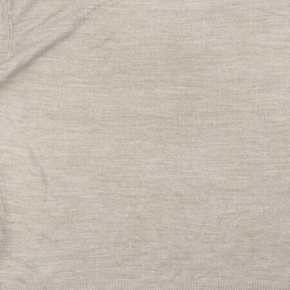 Primark Womens Beige Crew Neck Acrylic Pullover Jumper Size 12