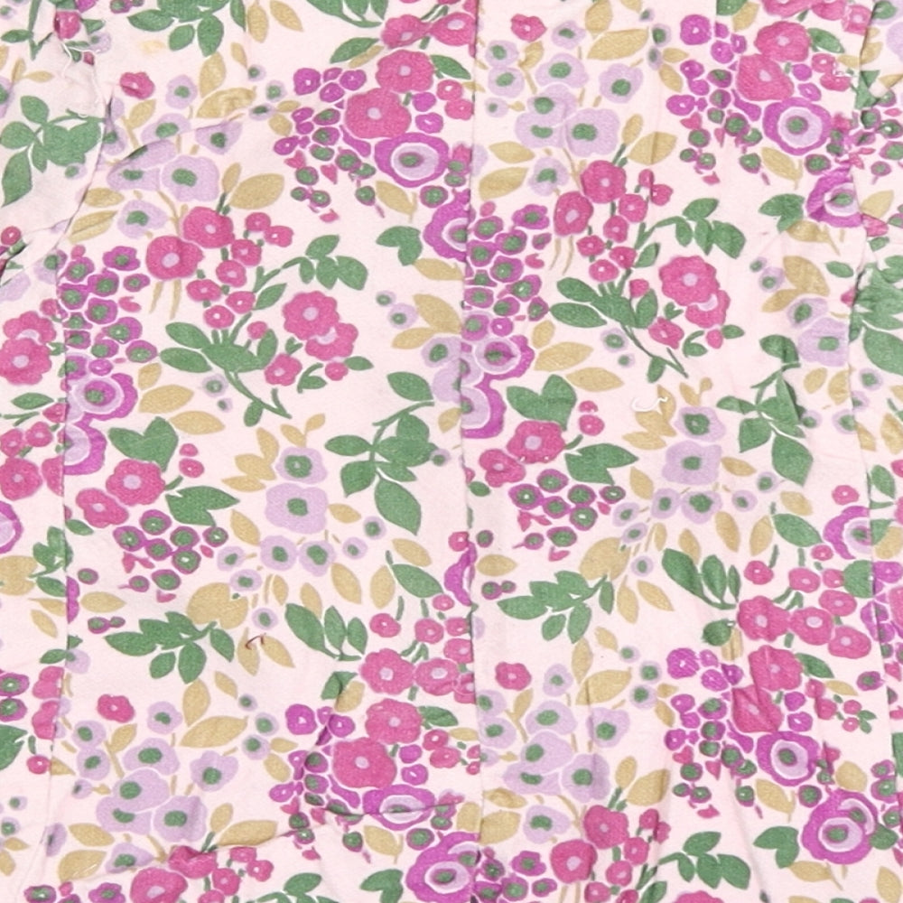 Gap Girls Pink Floral Overcoat Coat Size 3-6 Months Button