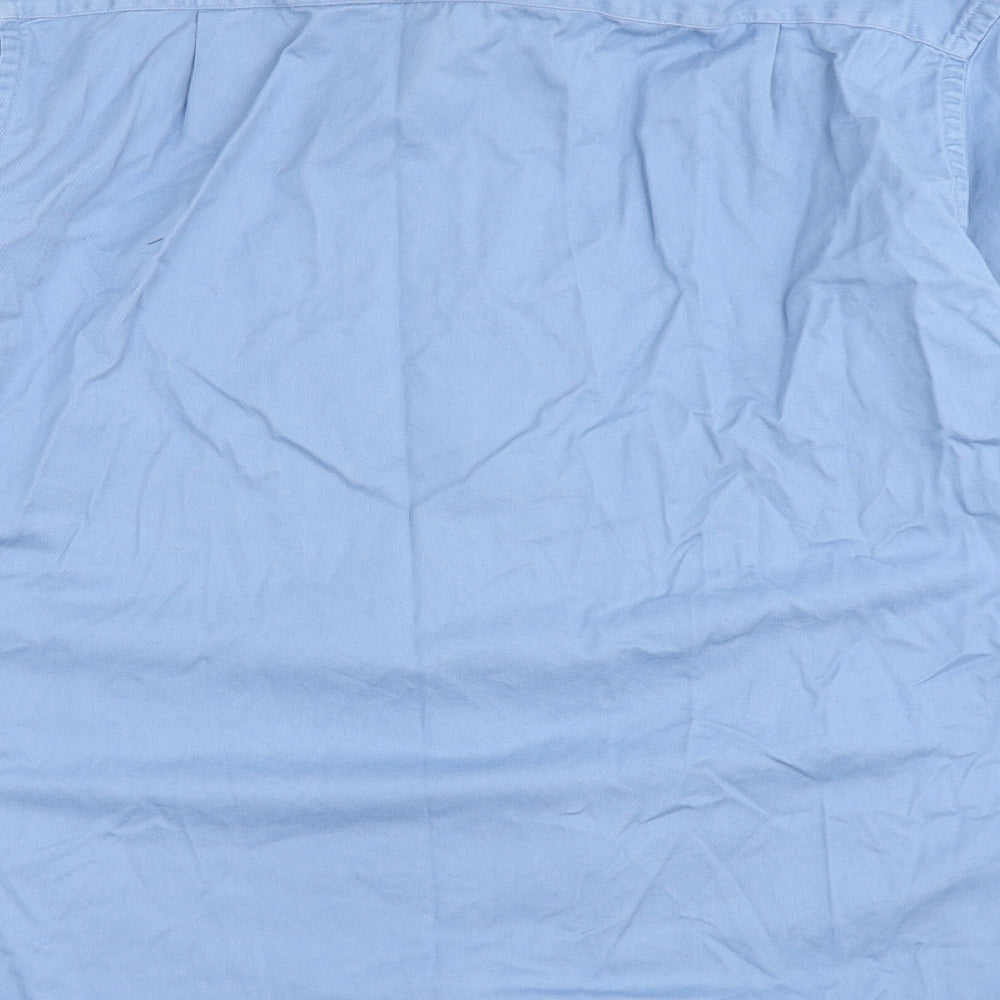 Samuel Windsor Mens Blue Cotton Button-Up Size L Collared Button