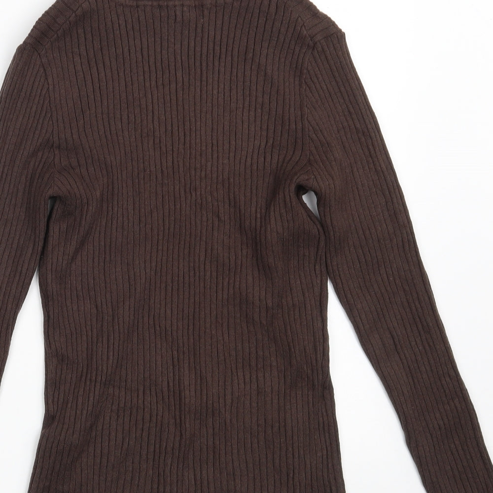 Primark Womens Brown High Neck Viscose Pullover Jumper Size 14