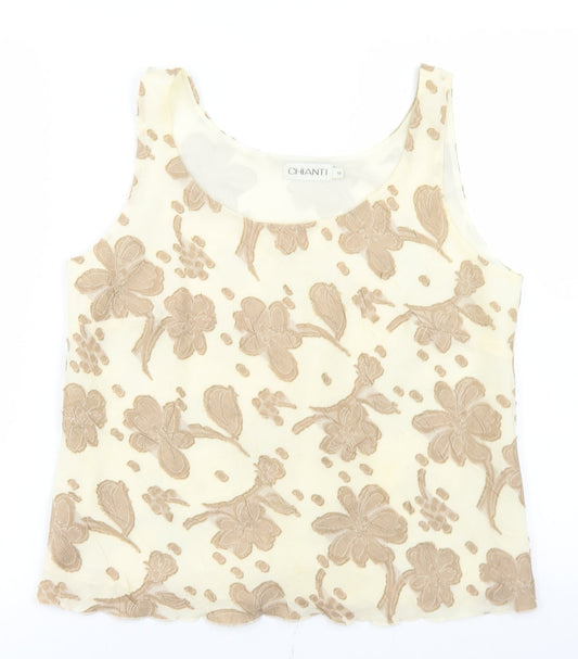 Womens UK Size 12 Chianti Beige Cropped Blouse