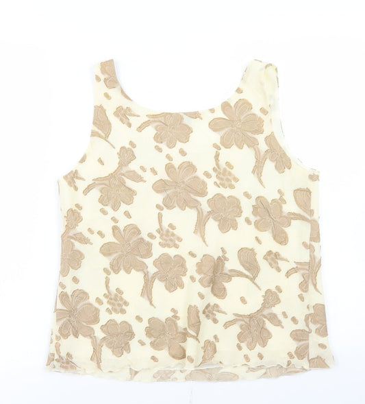 Womens UK Size 12 Chianti Beige Cropped Blouse