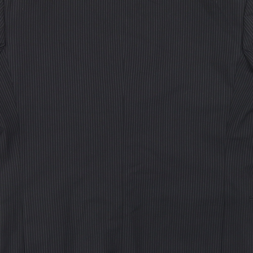 1880 Club Mens Black Striped Polyester Jacket Blazer Size 36