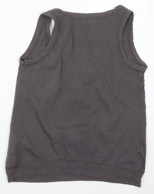 Ethel Austin Womens Grey Cotton Basic Tank Size 12 Round Neck