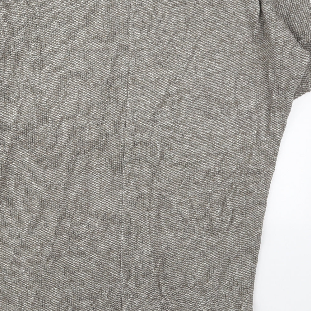 Apricot Womens Grey Round Neck Acrylic Pullover Jumper Size S