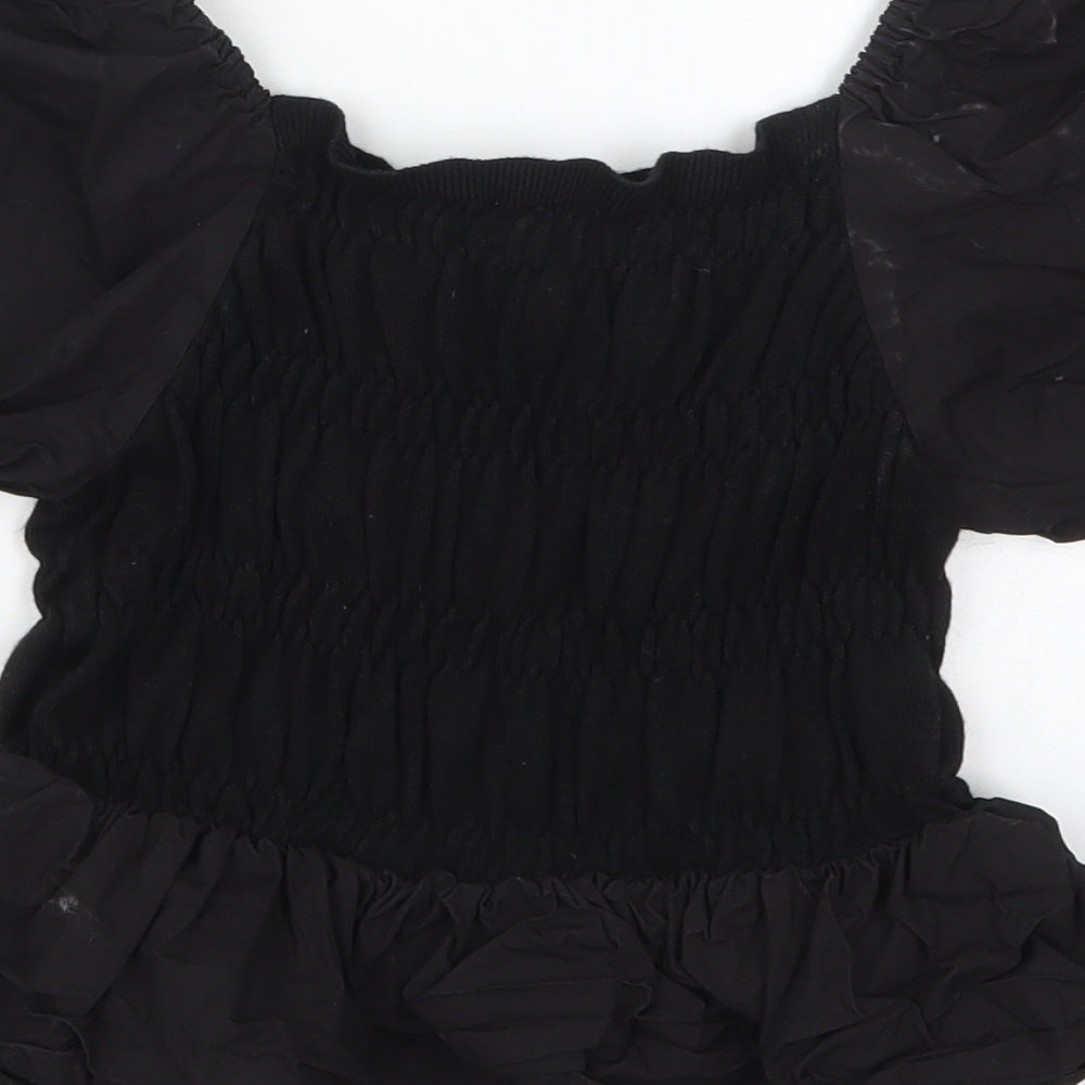 Womens UK Size 10 Missguided Black Basic Blouse