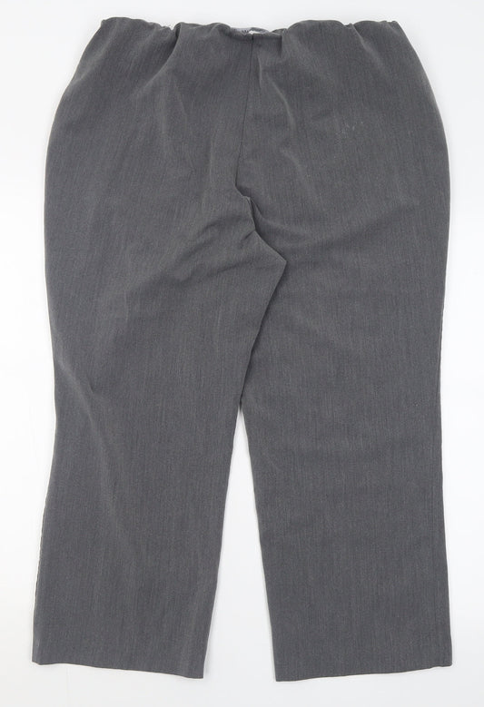 Womens UK Size 18 bonmarch Regular Fit Cropped Grey Trousers