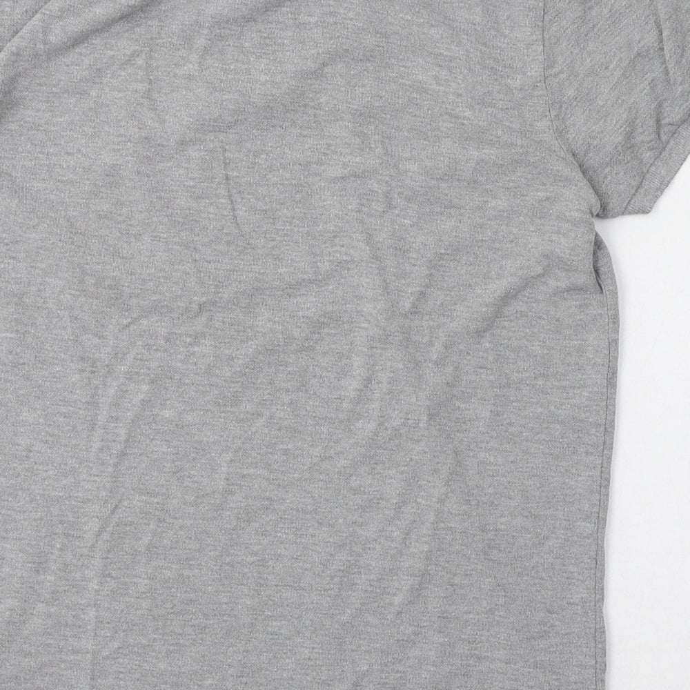 Bellfield Mens Grey Cotton Polo Size S Collared Button