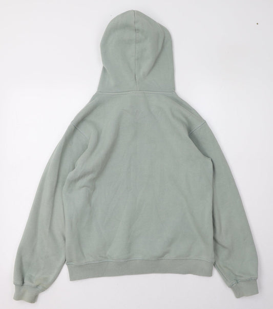 H&M Womens Green Cotton Pullover Hoodie Size 4 Pullover