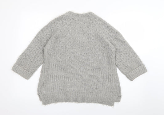 TU Womens Green V-Neck Polyester Pullover Jumper Size 12