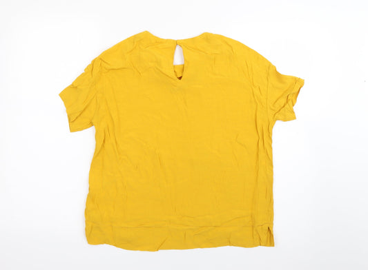 Womens UK Size 8 H&M Yellow Basic Blouse