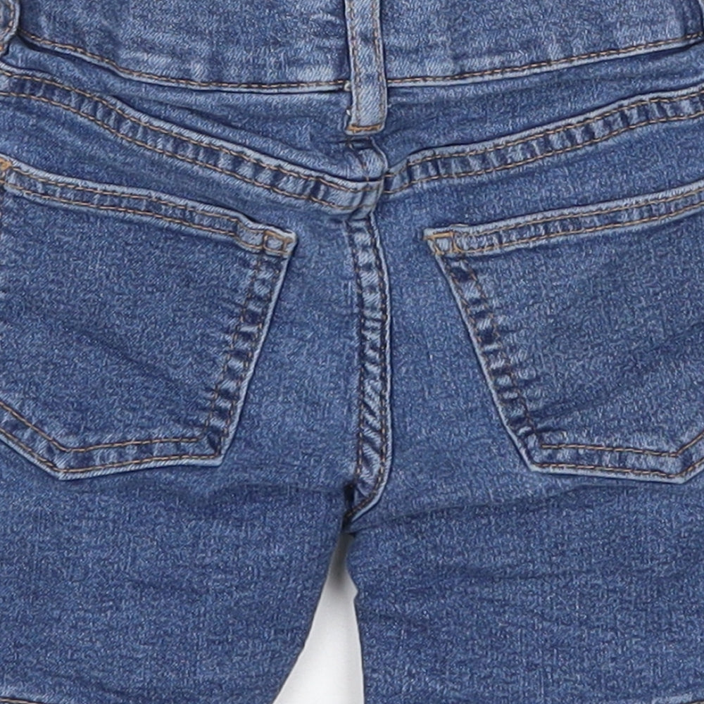 Brand and care label for H&M Blue Cotton Cropped Jeans, size 18-24, Months Button