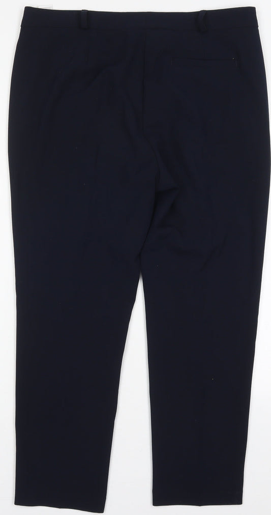 Womens UK Size 14 Marks and Spencer Regular Fit Blue Trousers
