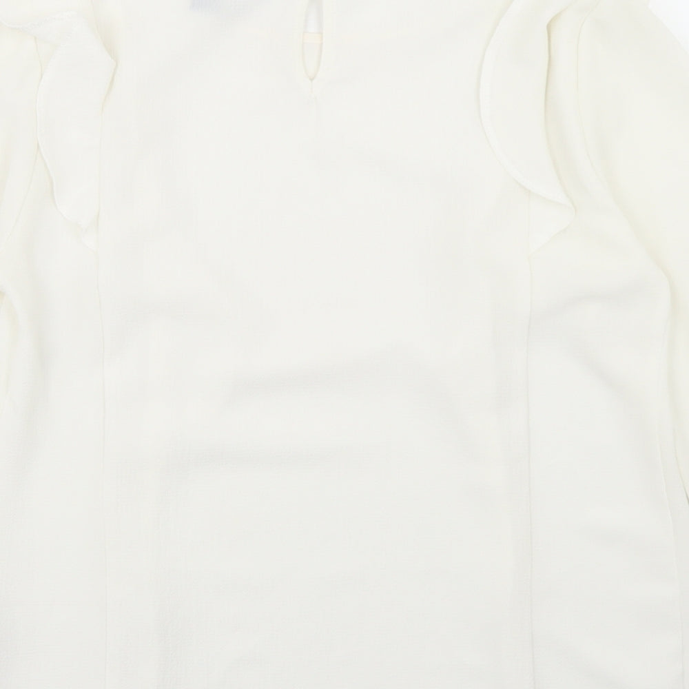 Womens UK Size 10 New Look Ivory Basic Blouse