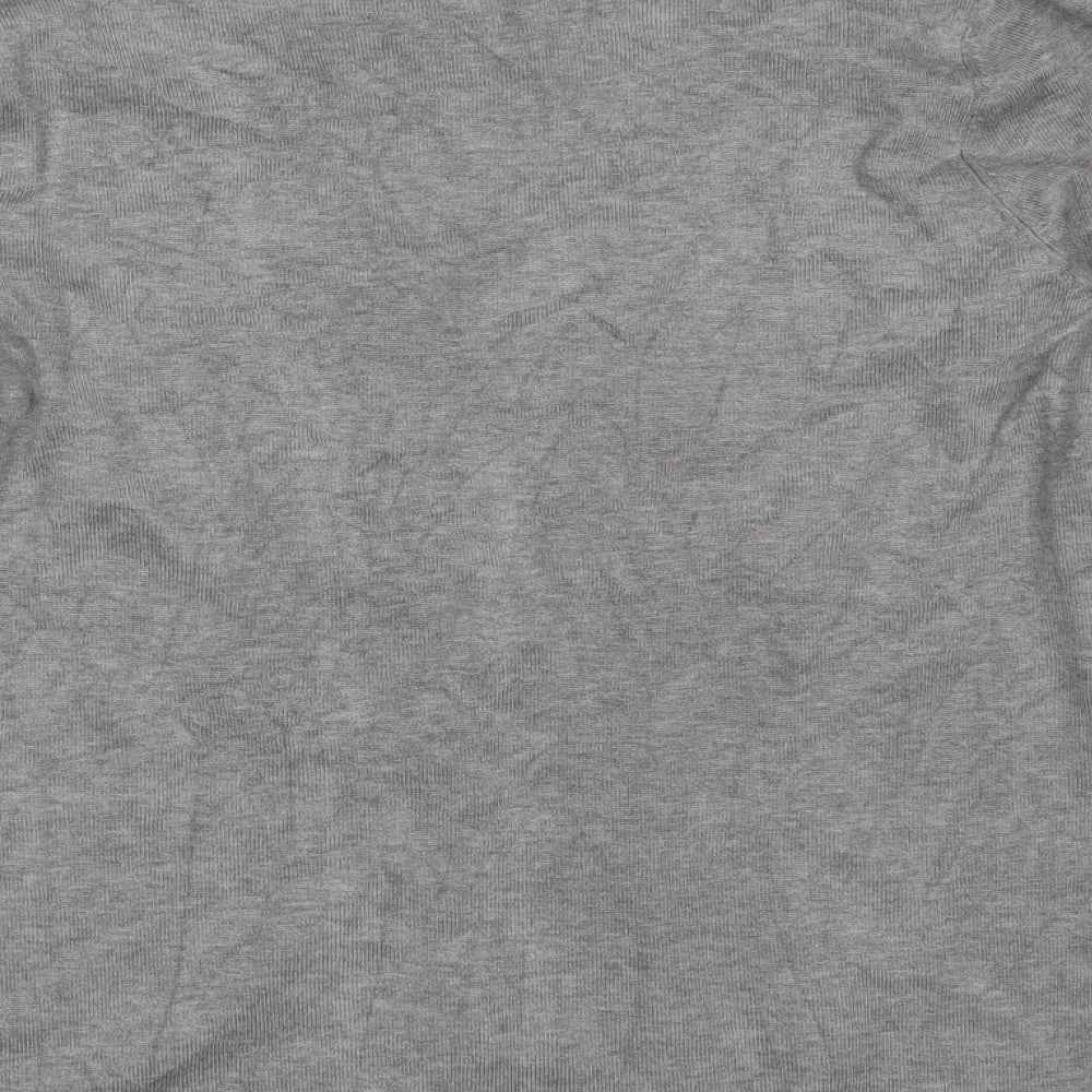 Love Knitwear Womens Grey Square Neck Geometric Viscose Pullover Jumper Size 12