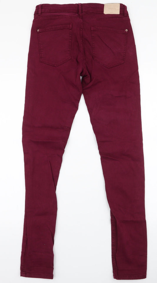 Zara Womens Purple Polyester Skinny Jeans Size 8 L30 in Regular Zip