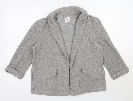 Additional front view of Tu women’s grey v-neck polyester cardigan jumper, size UK 12