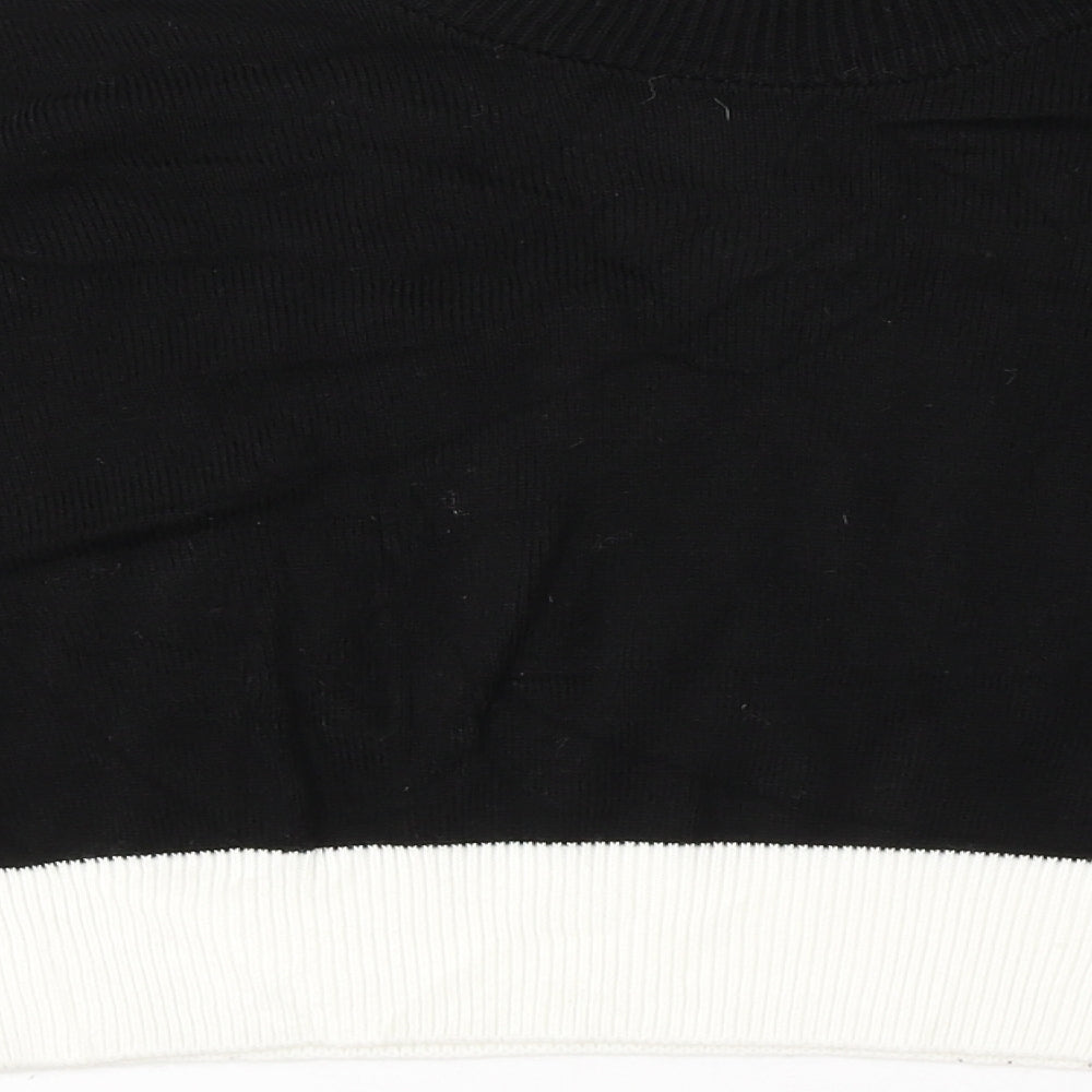 Womens UK Size L PRETTYLITTLETHING Black Cropped T-Shirt
