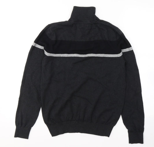 TU Mens Black Cotton Pullover Sweatshirt Size S