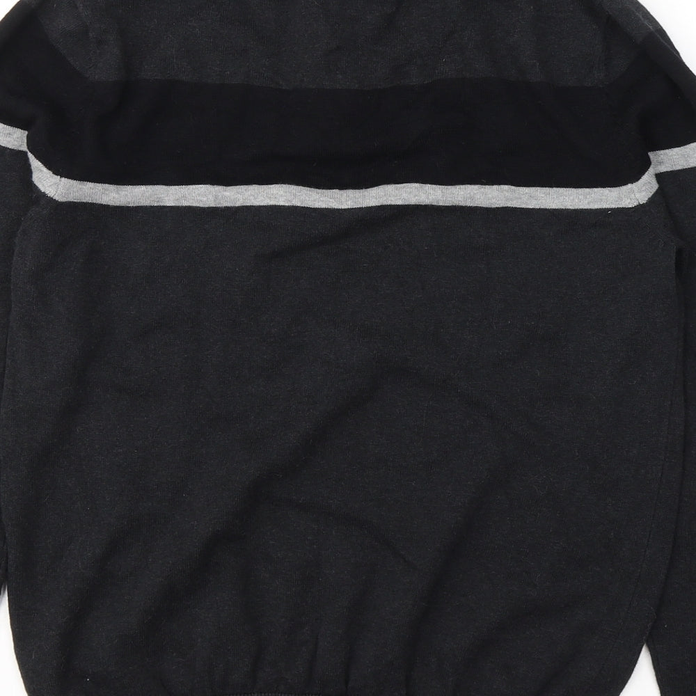 TU Mens Black Cotton Pullover Sweatshirt Size S