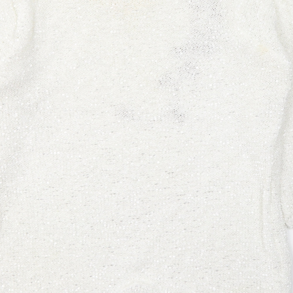 Womens UK Size M Debenhams White Pullover Jumper