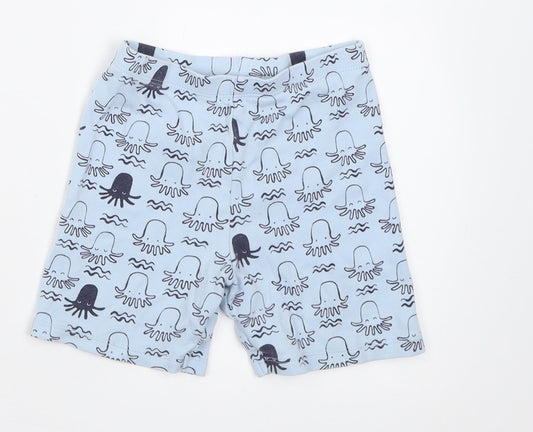 F&F Boys Blue Geometric Cotton Cropped Trousers Size 18-24 Months Pullover