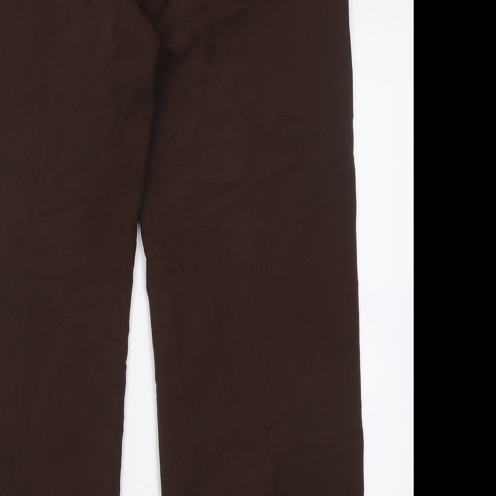 Womens UK Size 14 Gold Regular Fit Brown Trousers