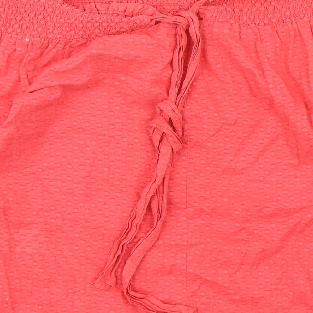 Primark Womens Pink Cotton Basic Blouse Size 6 Boat Neck