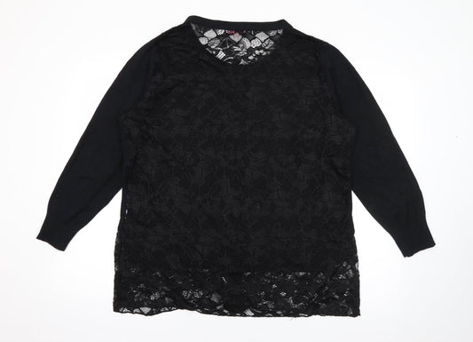 Womens UK Size 18 Michele Hope Black Cardigan Jumper