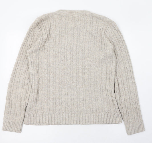 Pure & Natural Womens Brown Round Neck Acrylic Pullover Jumper Size 12