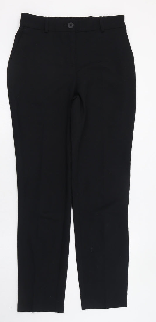 Dunnes Stores Womens Black Polyester Trousers Size 8 L28 in Regular Zip