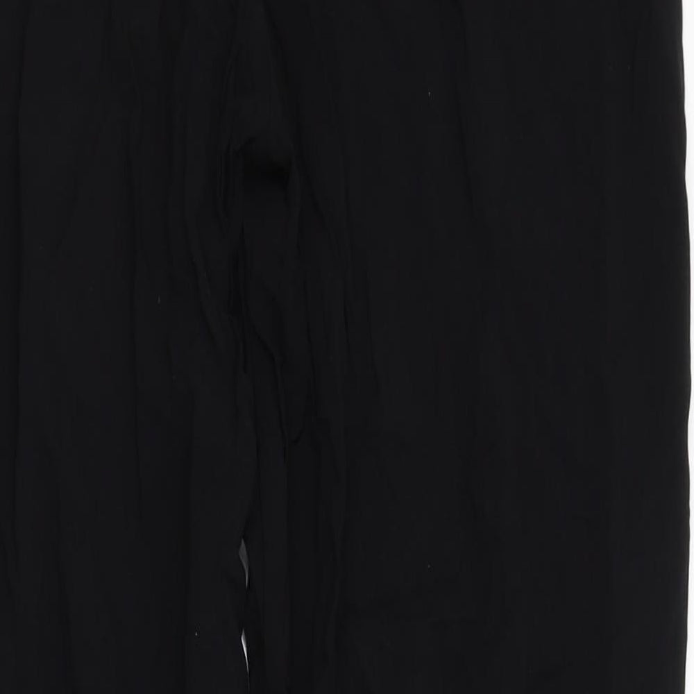 Primark Womens Black Viscose Capri Trousers Size 10 L26 in Regular Tie