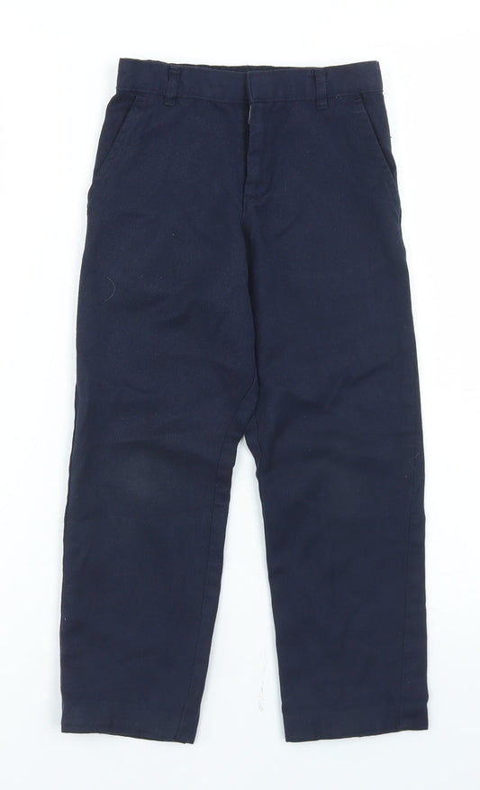 George Boys Blue Polyester Dress Pants Trousers Size 6-7 Years Regular Hook & Eye