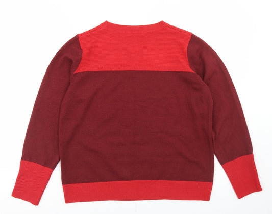 Womens UK Size 12 Classic Red Pullover Jumper