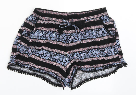 Atmosphere Womens Black Viscose Hot Pants Shorts Size 4 Regular Pull On