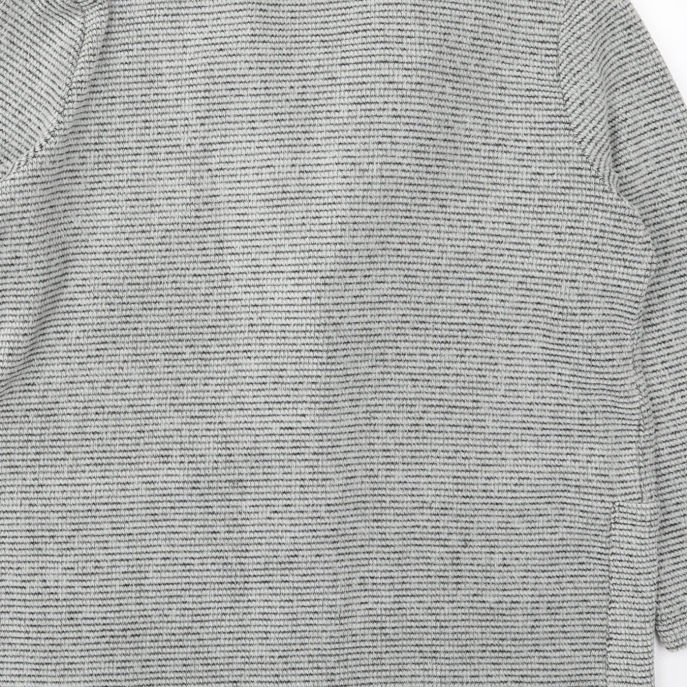 Brand and care label for Dunnes women’s grey jacket, size L, button