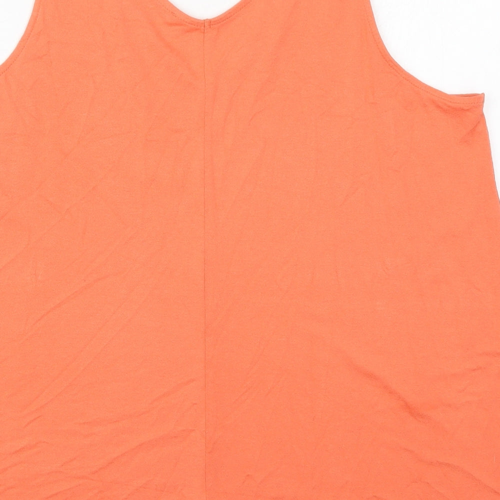 George Womens Orange Viscose Basic Tank Size 18 V-Neck