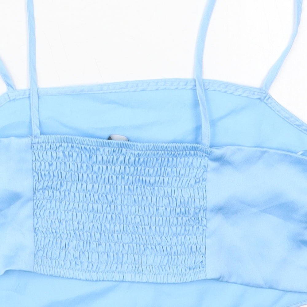 Primark Womens Blue Polyester Cropped Tank Size 10 Square Neck