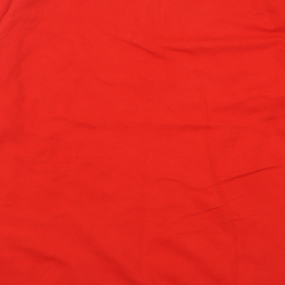 F&F Womens Red Crew Neck Viscose Pullover Jumper Size 12